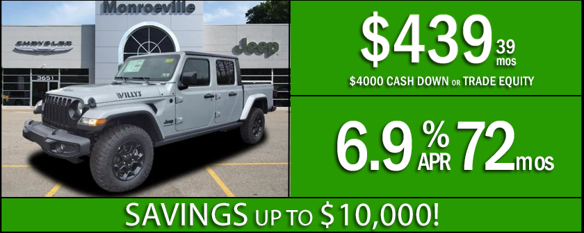 2023 Jeep Gladiator Willys in Monroeville Chrysler Jeep in Monroeville PA